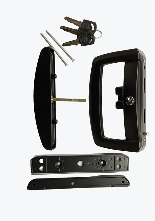 Commercial Sliding Door Lock D Handle Double Cylinders (Inside & Outside)