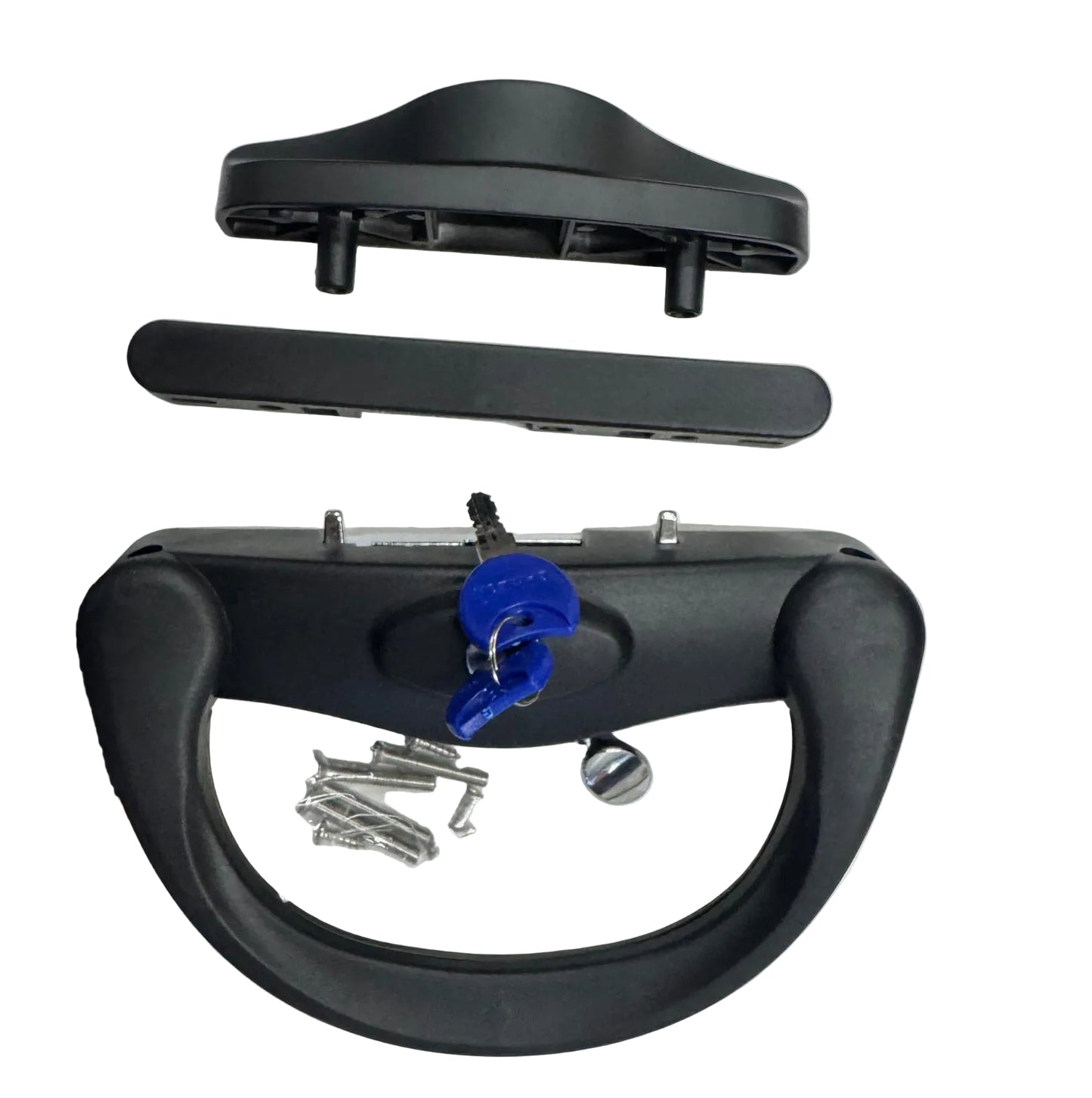 Commercial Sliding Door Lock D-Pull Plastic Handle Double Cylinders (Inside)