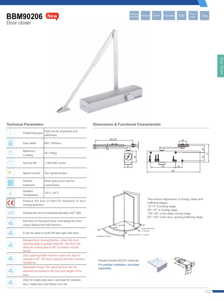 Heavy Duty Door Closer (Up to 150kg)