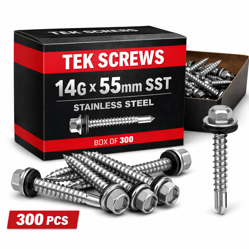 Tek screws – 14G x 55 SST (300 pieces/Box)
